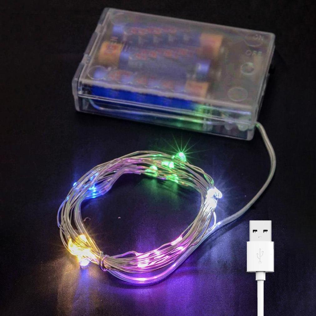 Гирлянда нить Роса на батарейках USB 3 м 30 LED статический режим IP44 Мультиколор