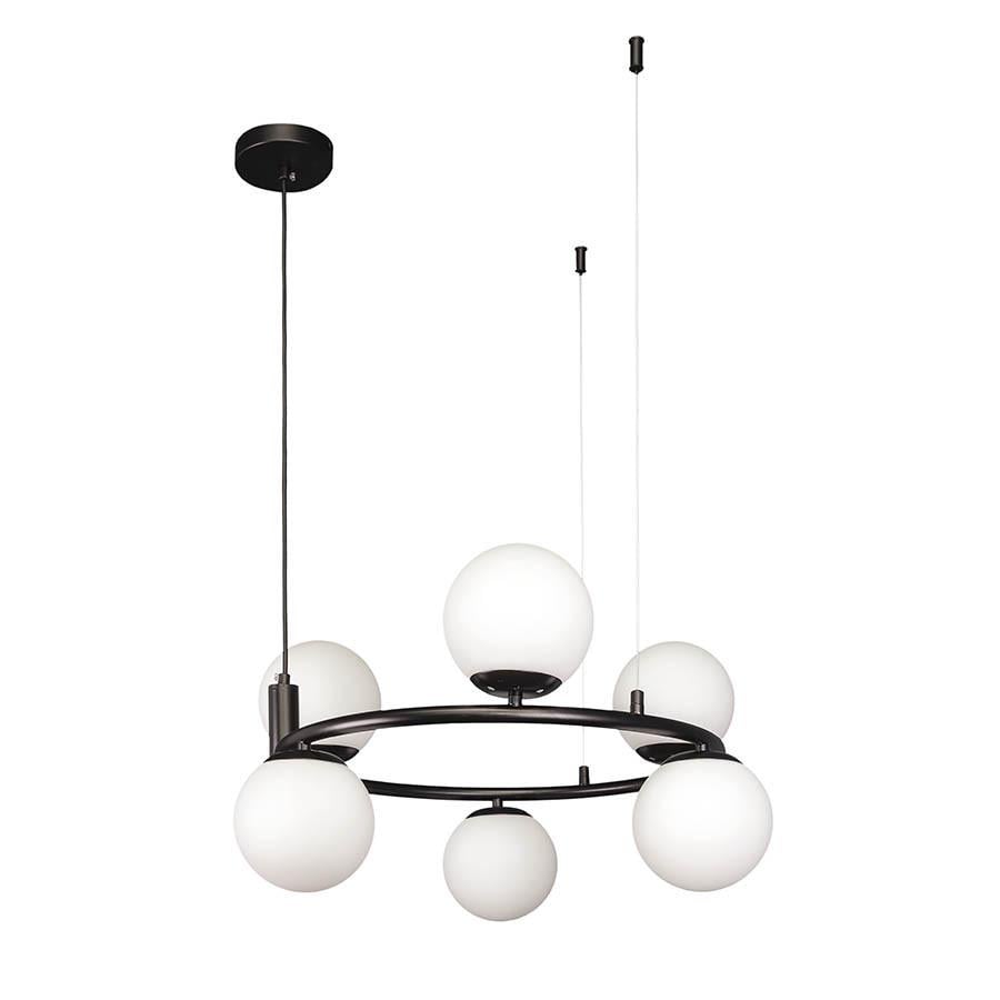 Люстра підвісна Levistella 7521011-6 BK+WH на шість плафонів Чорний/Білий (2577797609) - фото 1 Люстра підвісна Levistella 7521011-6 BK+WH на шість плафонів Чорний/Білий (2577797609) - фото 1