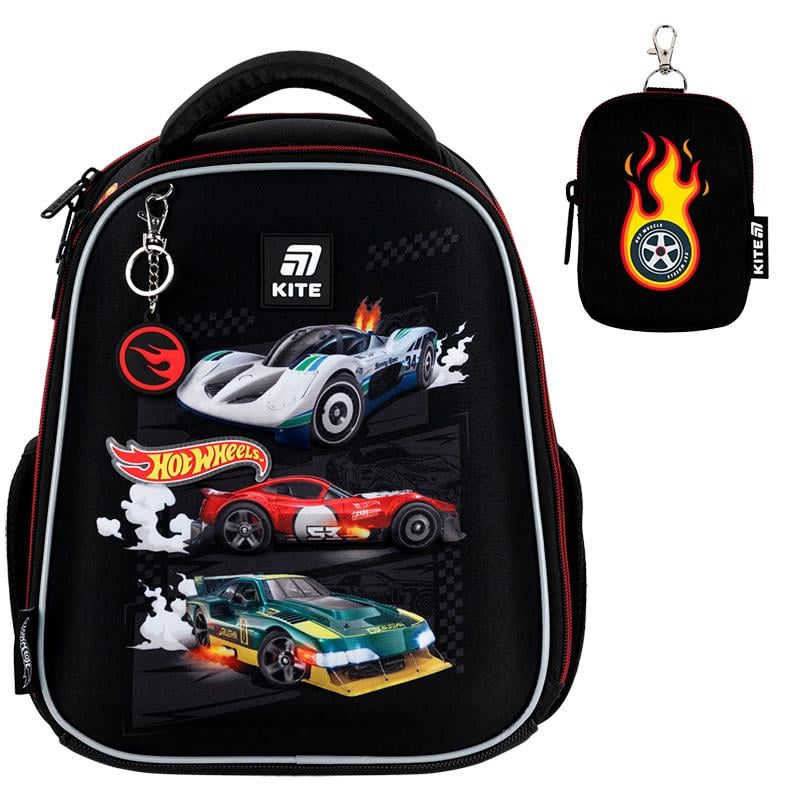 Рюкзак каркасный KITE Education HW25-555S Hot Wheels с ортопедической спинкой (000995381)