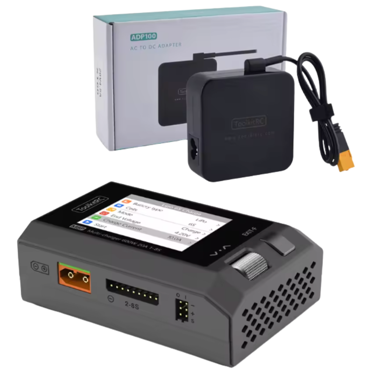 Зарядное устройство ToolkitRC M8P/блок питания ADP100 для батарей 1-8S (31580135)