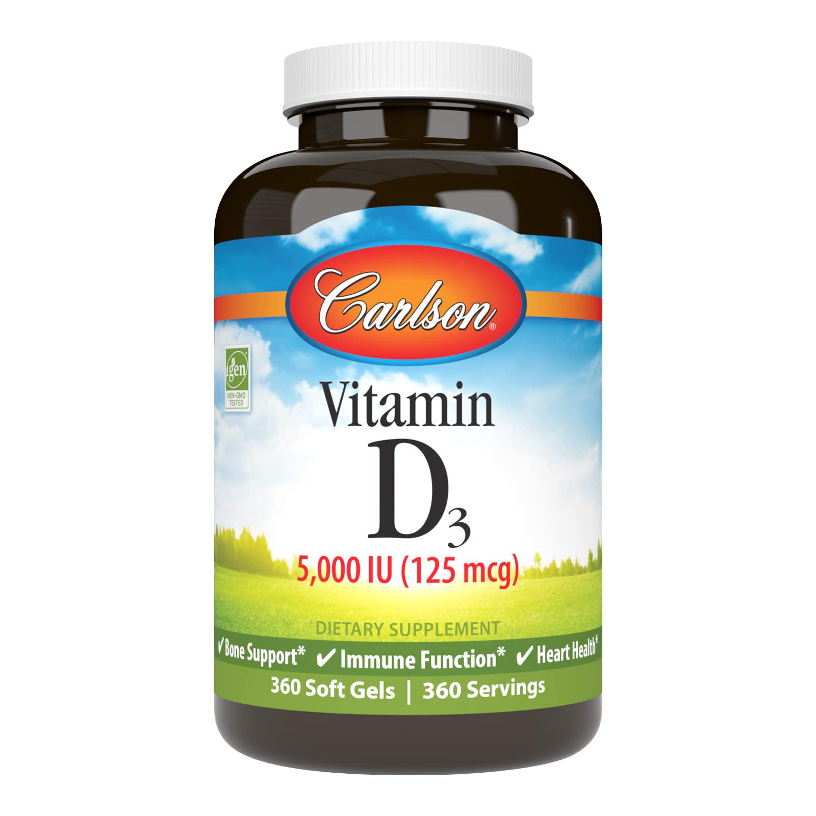 Витамин D3 Carlson Vitamin D3 5000 IU 360 soft gels