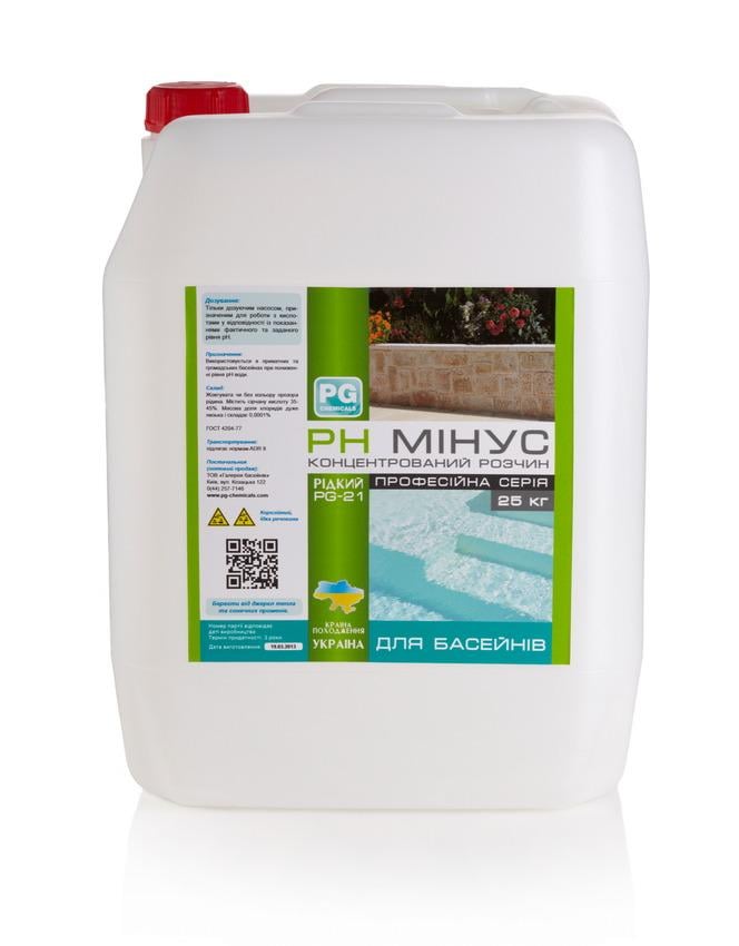 Жидкий пш минус для понижения уровня pH Minus PG-21 35% 20 л 25 кг