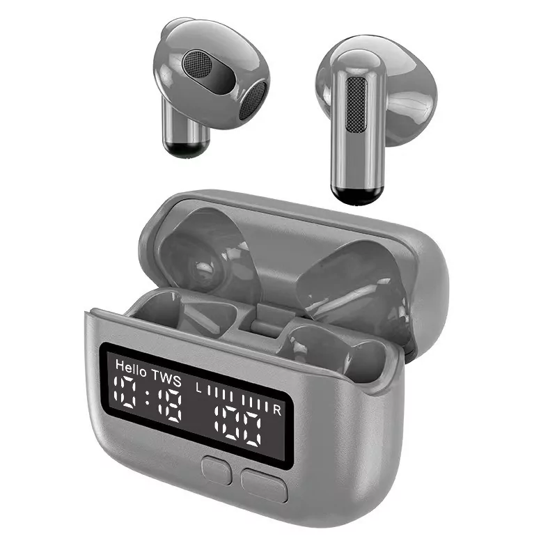 Наушники беспроводные BPG Retro Back Clip Portable TWS 1990 Bluetooth с кейсом Серый