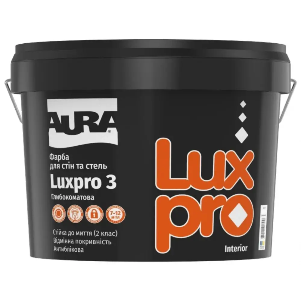 Краска интерьерная акрилатная глубокоматовая Aura Luxpro 3 2,85 л Белый В1 (2768547777) Краска интерьерная акрилатная глубокоматовая Aura Luxpro 3 2,85 л Белый В1 (2768547777)