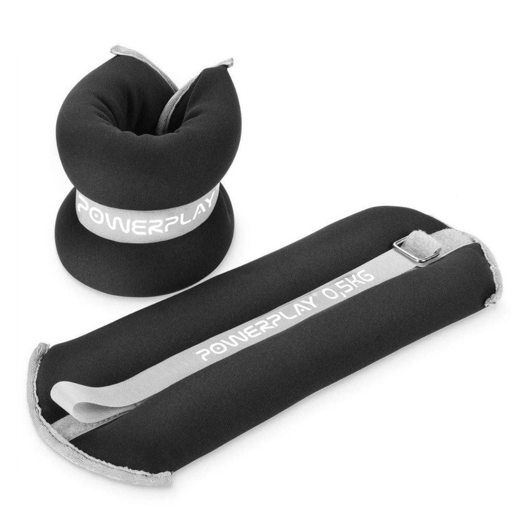 Утяжелители-манжеты для ног и рук PowerPlay PP-4349 Ankle/Wrist Weights 2 шт. 0,5 кг Черный