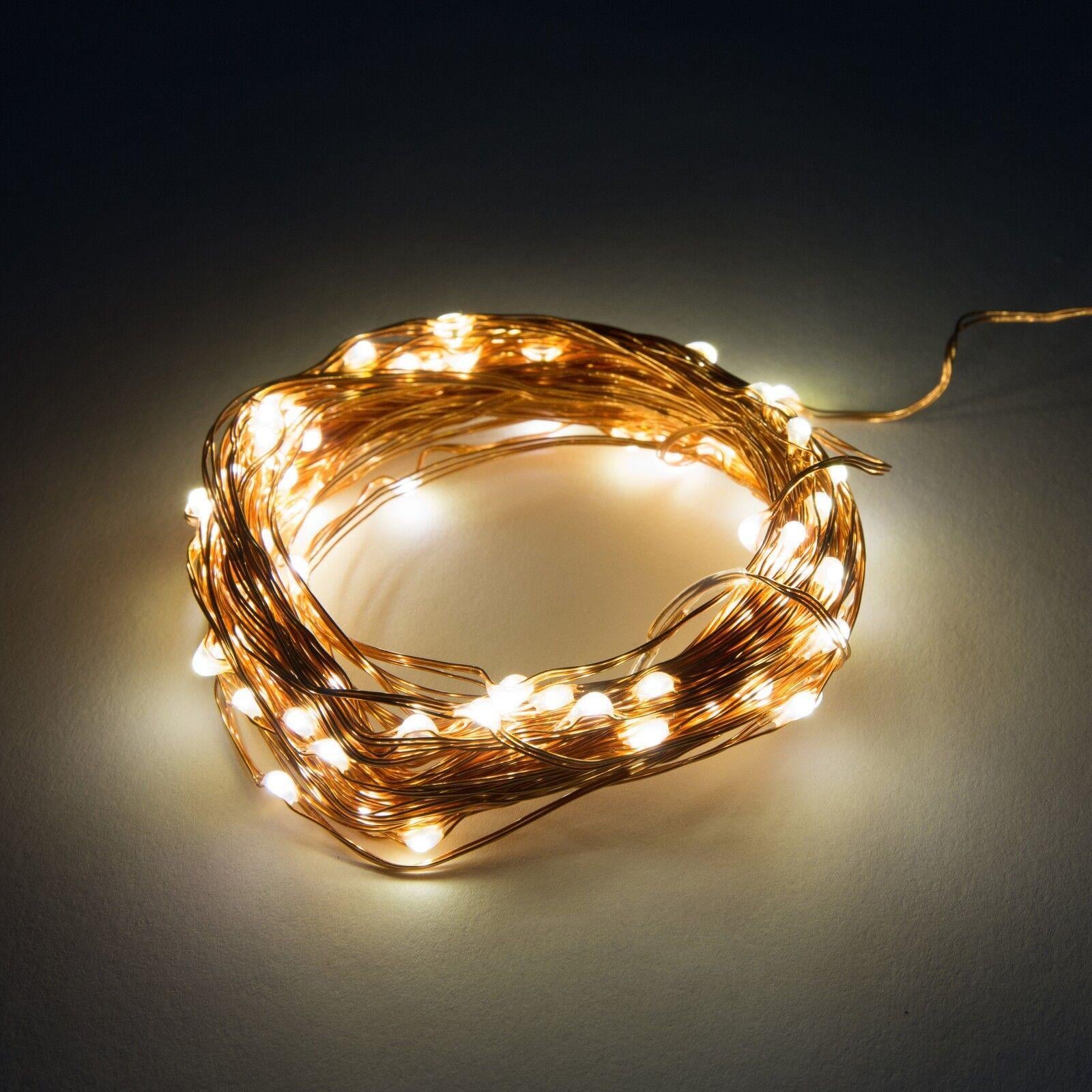 Гирлянда Xmas Капля росы медная проволока 50 LED от батареек/USB warm 5 м White (585031)