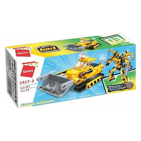 Конструктор дитячий Qman 1417-1-6 Savage Bulldozer будтехніка 79 дет. (RLT24111s31422)