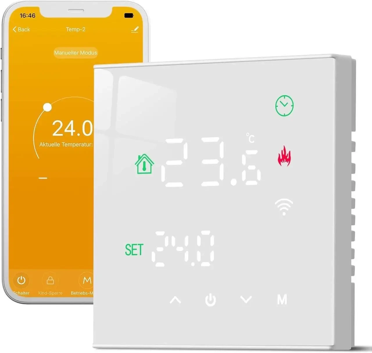 Терморегулятор Wi-Fi Beok TGW60W-WIFIWP для водяної теплої підлоги (3А)