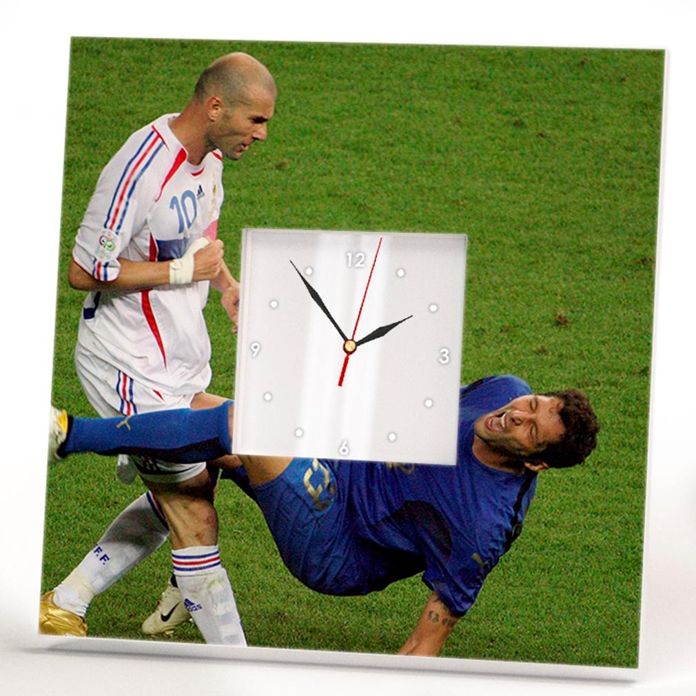 Часы Зинедин Зидан и Матерацци Футбол 260x260 мм (C03322)