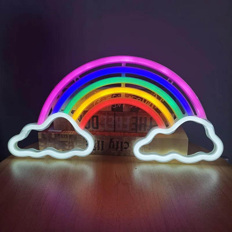 Светильник настольный Cloud&Rainbow Радуга и облака на батарейках и USB неоновый светодиодный - фото 2 Светильник настольный Cloud&Rainbow Радуга и облака на батарейках и USB неоновый светодиодный - фото 2