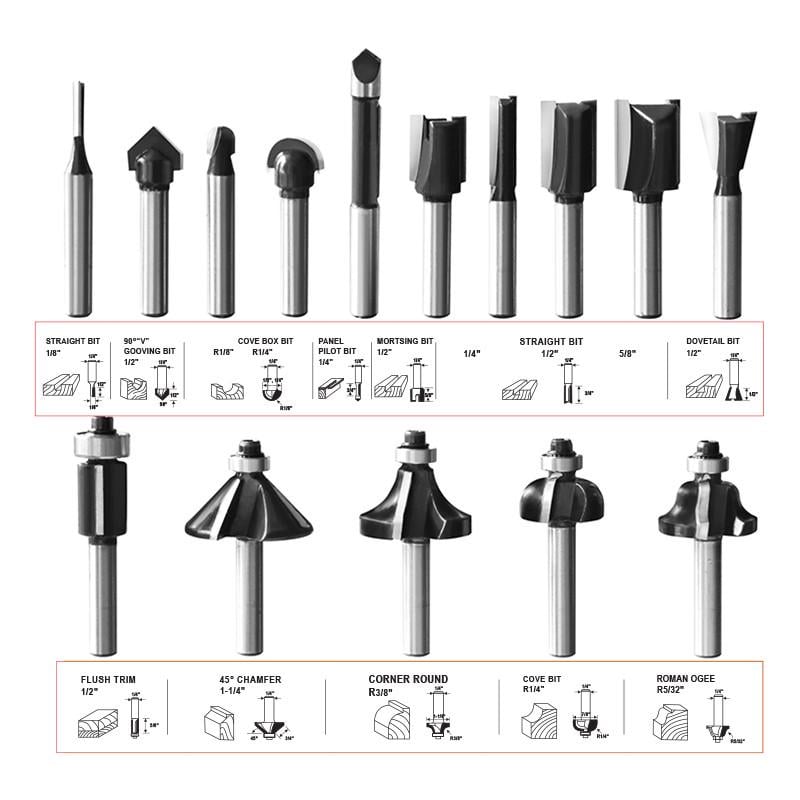 Набор фрез для Vide WD71268163003 1/4" 15 шт. (27648854) - фото 2 Набор фрез для Vide WD71268163003 1/4" 15 шт. (27648854) - фото 2