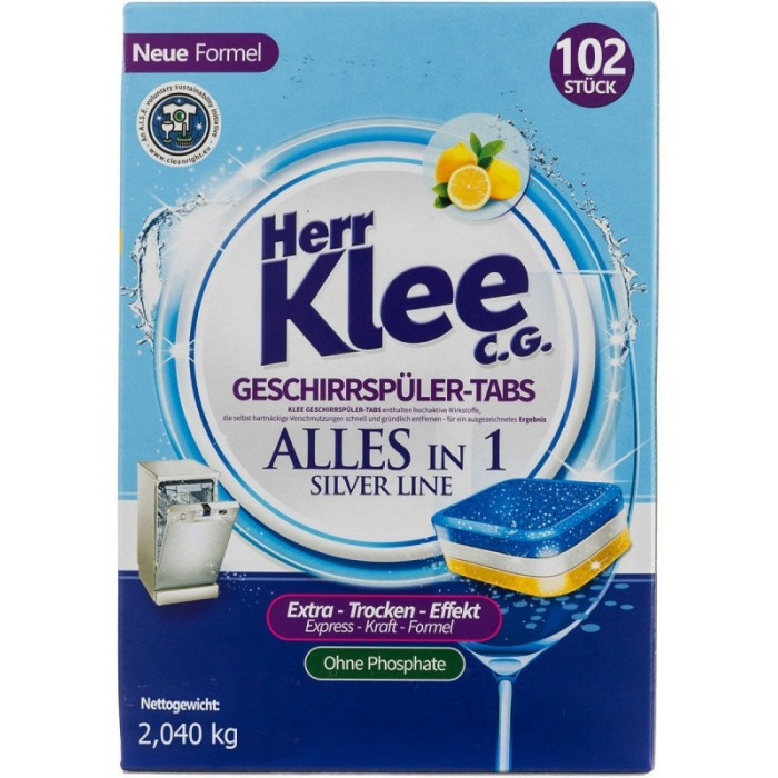 Таблетки для посудомийної машини Herr Klee C.G. Silver Line 102 шт. (930450)