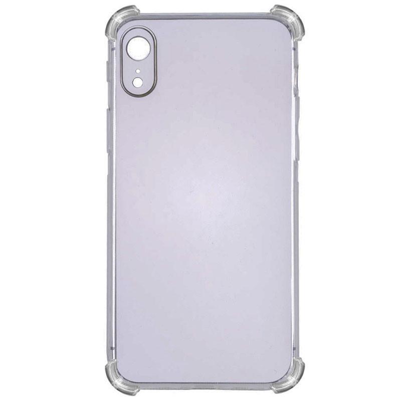 Противоударный TPU чехол GETMAN Ease logo усиленные углы Full Camera для Apple iPhone XR (6.1") Серый (прозрачный)