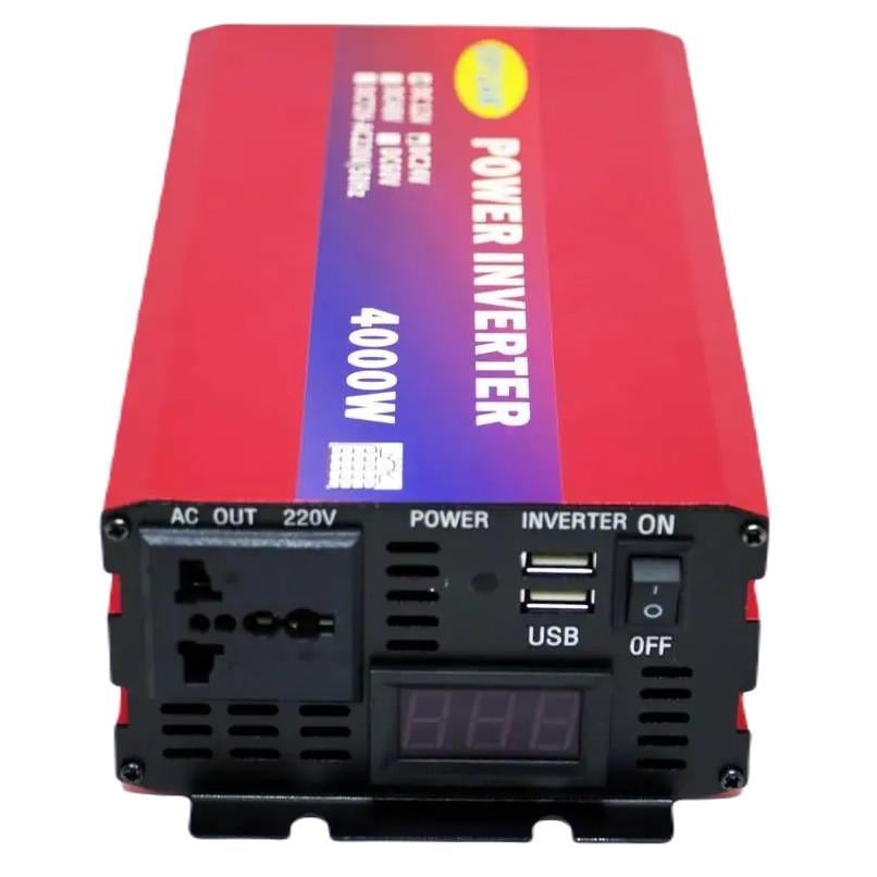 Перетворювач напруги Eryuan 4000W DC/AC 12V-220V з вольтметром Red (3_05487) - фото 5