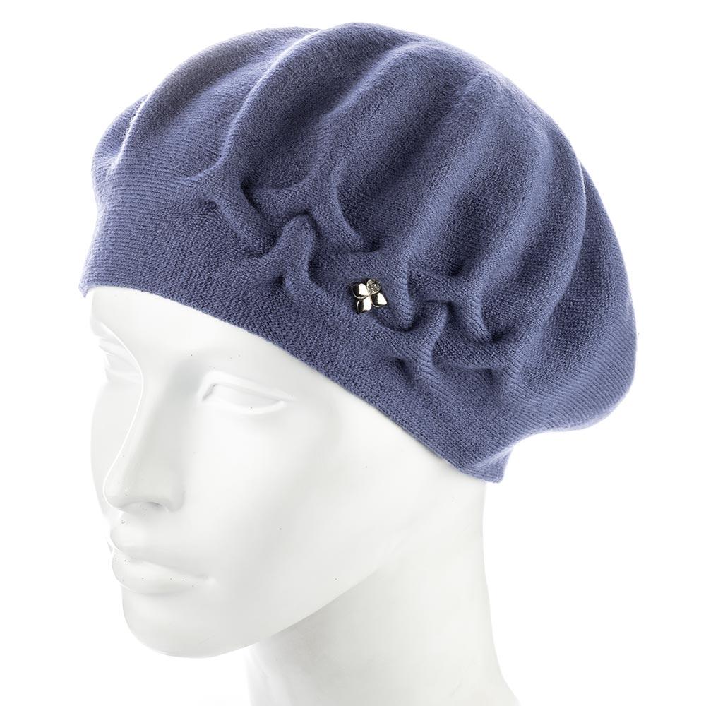 Берет подвійний жіночий збоку з візерунком Zolly ZH258 Графіт