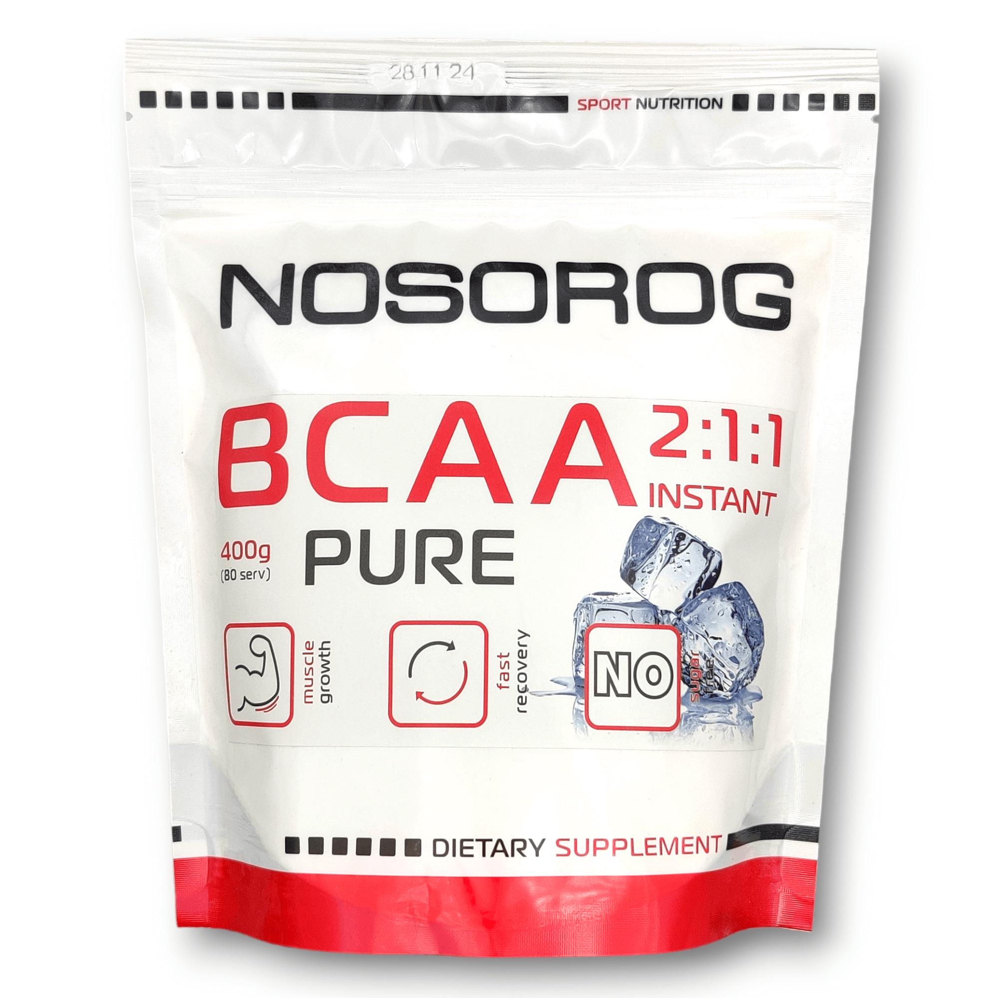 Аминокислотный комплекс Nosorog Nutrition BCAA 211 400 г Натуральный