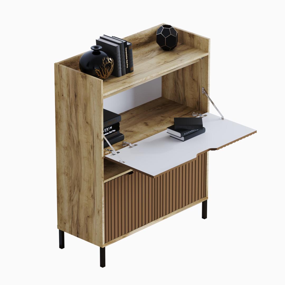 Комод-Стол трансформер Флорида W-4 МДФ 100/103/42 см Дуб крафт/Жареный кофе (01506) - фото 3 Комод-Стол трансформер Флорида W-4 МДФ 100/103/42 см Дуб крафт/Жареный кофе (01506) - фото 3