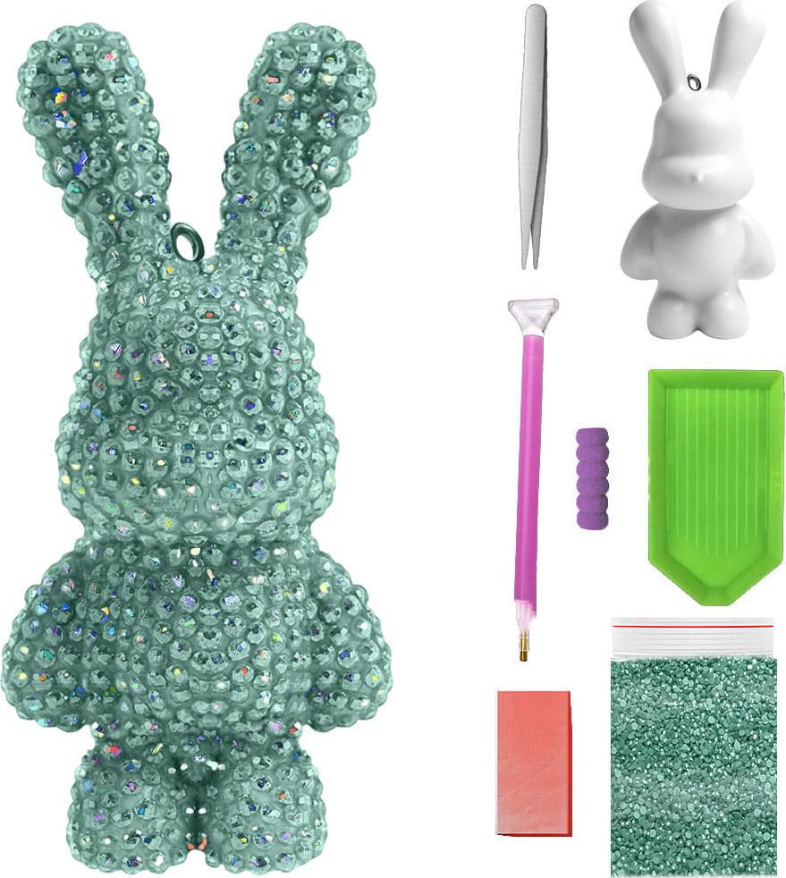 Алмазная мозаика SHLab Зайчик Голограммные Стразы 8 см Turquoise (41371-32)