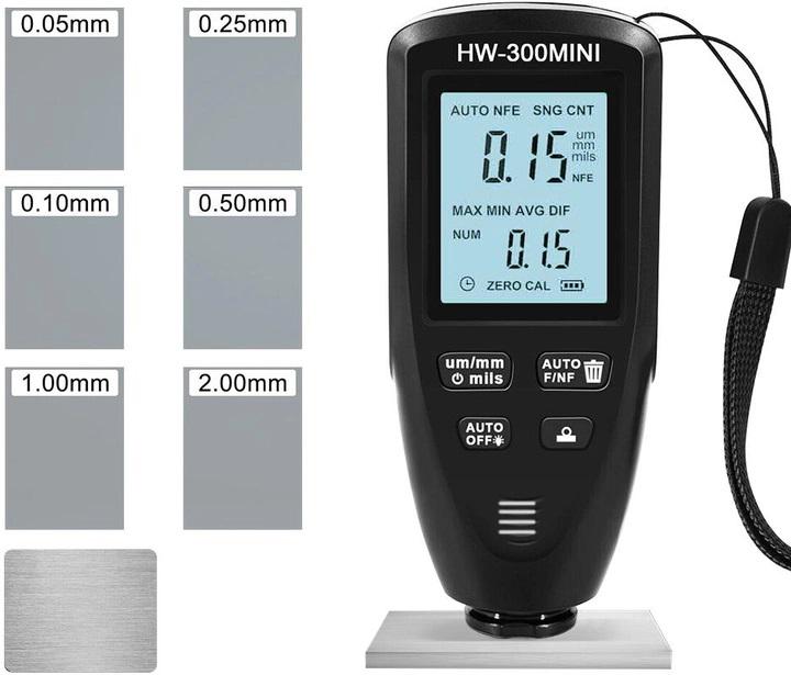 Толщиномер краски цифровой iCar HW-300 Mini 0-2000 мкм Fe/Nfe Черный (АК050738) - фото 4