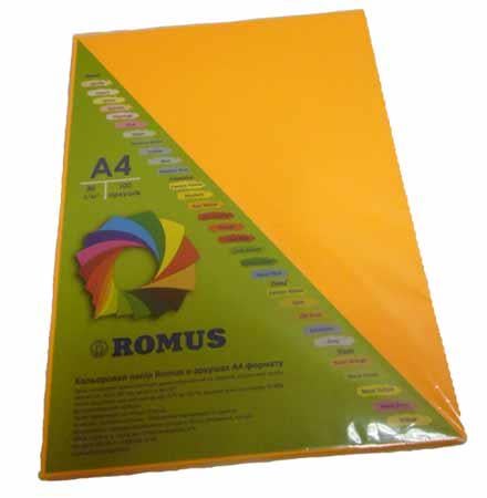 Папір кольоровий Romus A4 80 г/м2 100 аркушів Неоновий помаранчевий (R50690)