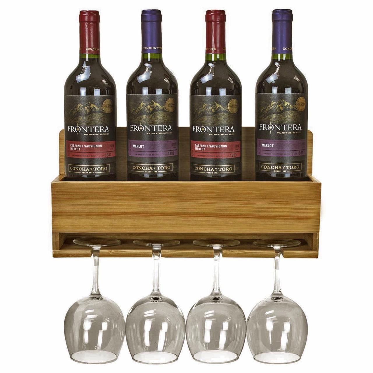 Полка для вина настенная из дерева Камакура Сиена (ПНК-000605)