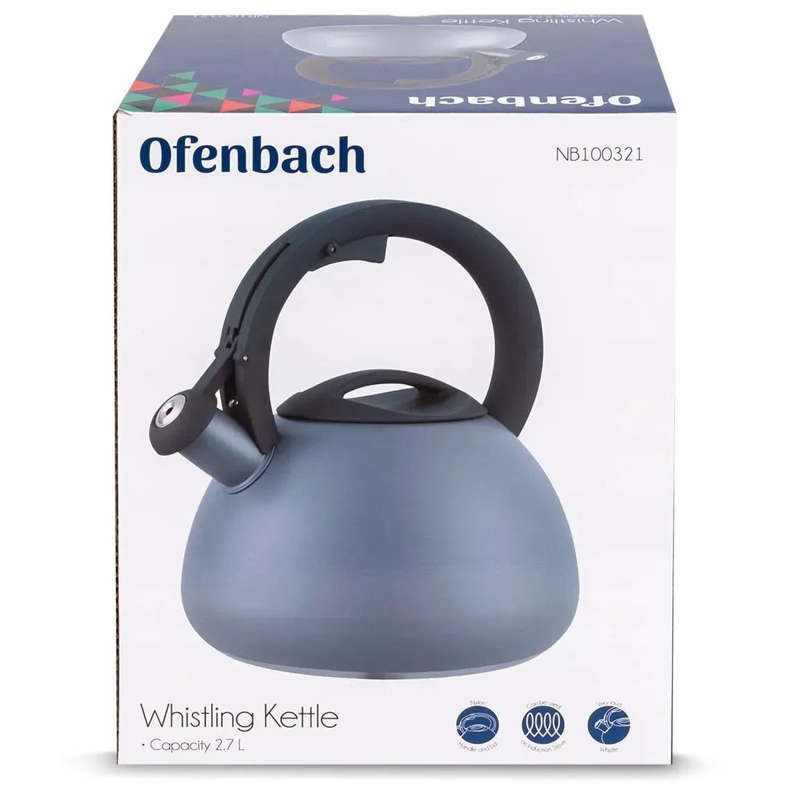 Чайник зі свистком та нейлоновою ручкою Ofenbach KM-100321 з нержавіючої сталі 2,7 л Сірий (150-84-100321) - фото 5