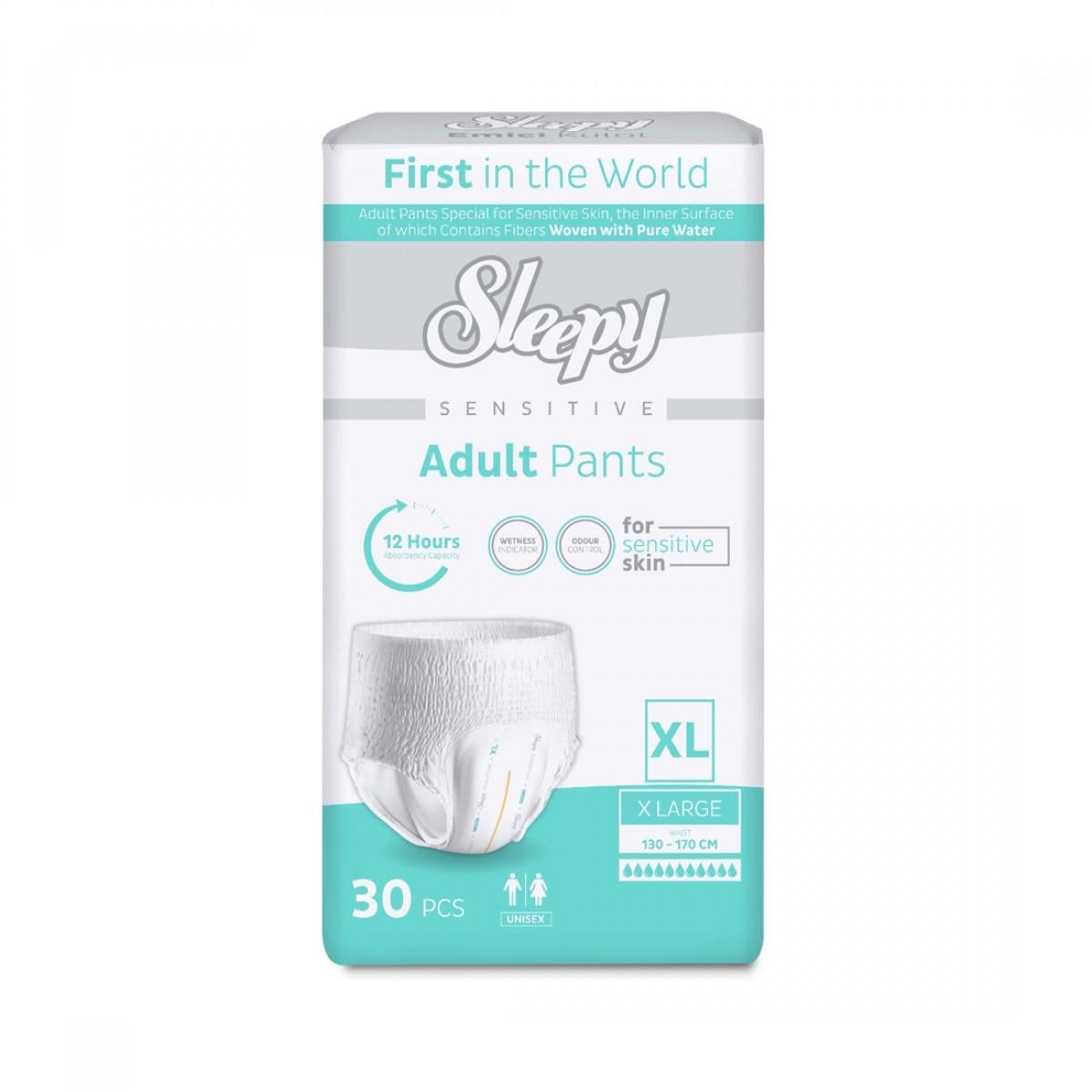 Подгузники-трусики Sleepy Sensitive pants XL 130-170 см 30 шт. (000006793)