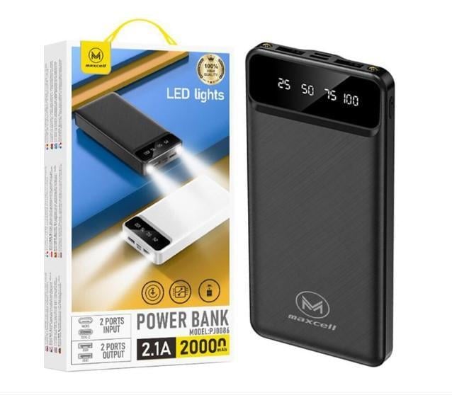 Повербанк MAXCELL PJ0086A 20 000 mAh 2.1A 2 x USB-A с фонариком
