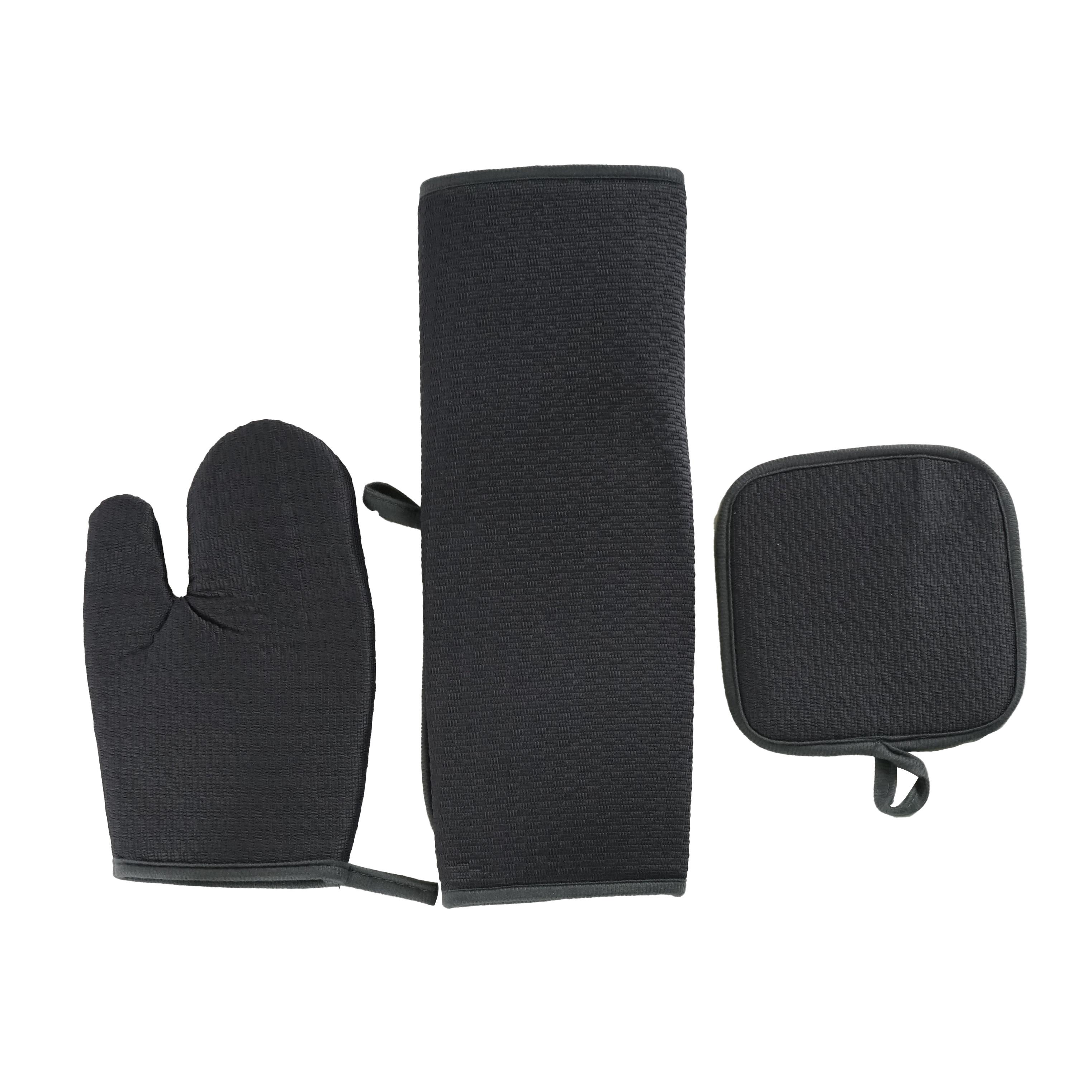 Набор для кухни Eco Fabric коврик для посуды 44х40 см/прихватка/перчатка Серый (25598627) - фото 3