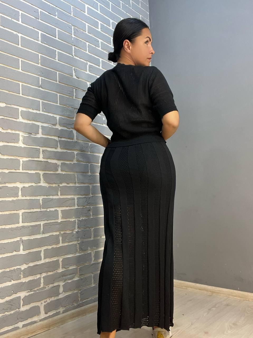 Костюм женский MINTAS 4222 юбка длинная с регланом OS Черный (2504) - фото 5 Костюм женский MINTAS 4222 юбка длинная с регланом OS Черный (2504) - фото 5