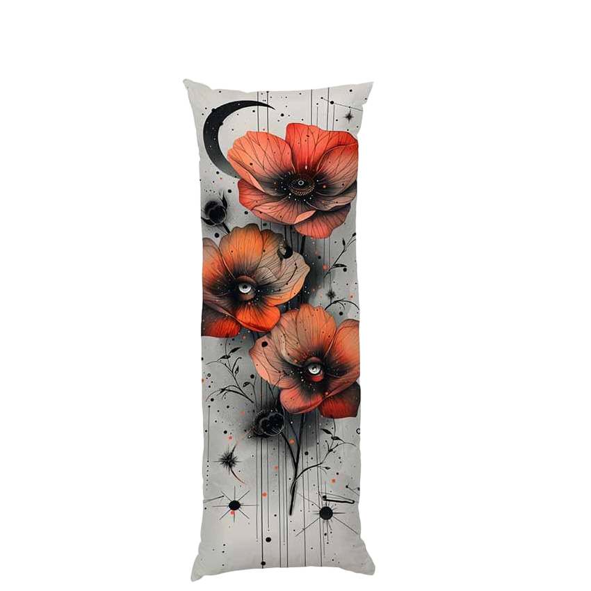 Подушка дакимакура Red poppies Picture габардин 180х60 см (113883-4)