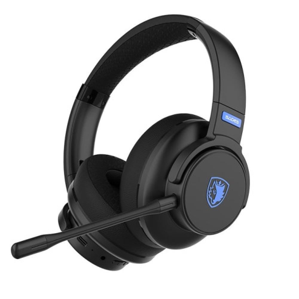 Гарнитура беспроводная Sades SA-202 Runner Bluetooth 5.0 3,5 мм USB-C Black/Blue (sa202bkb)