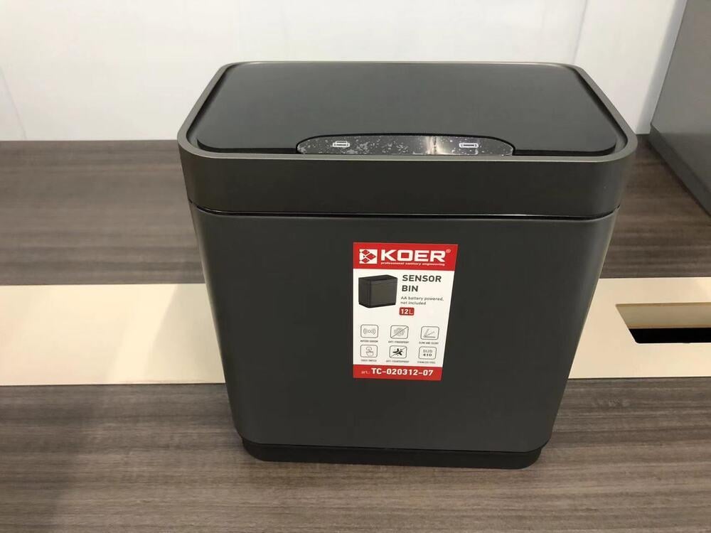 Відро для сміття сенсорне Koer TC-020312-07 прямокутне 12 л Графіт (KR5587) - фото 5 Відро для сміття сенсорне Koer TC-020312-07 прямокутне 12 л Графіт (KR5587) - фото 5