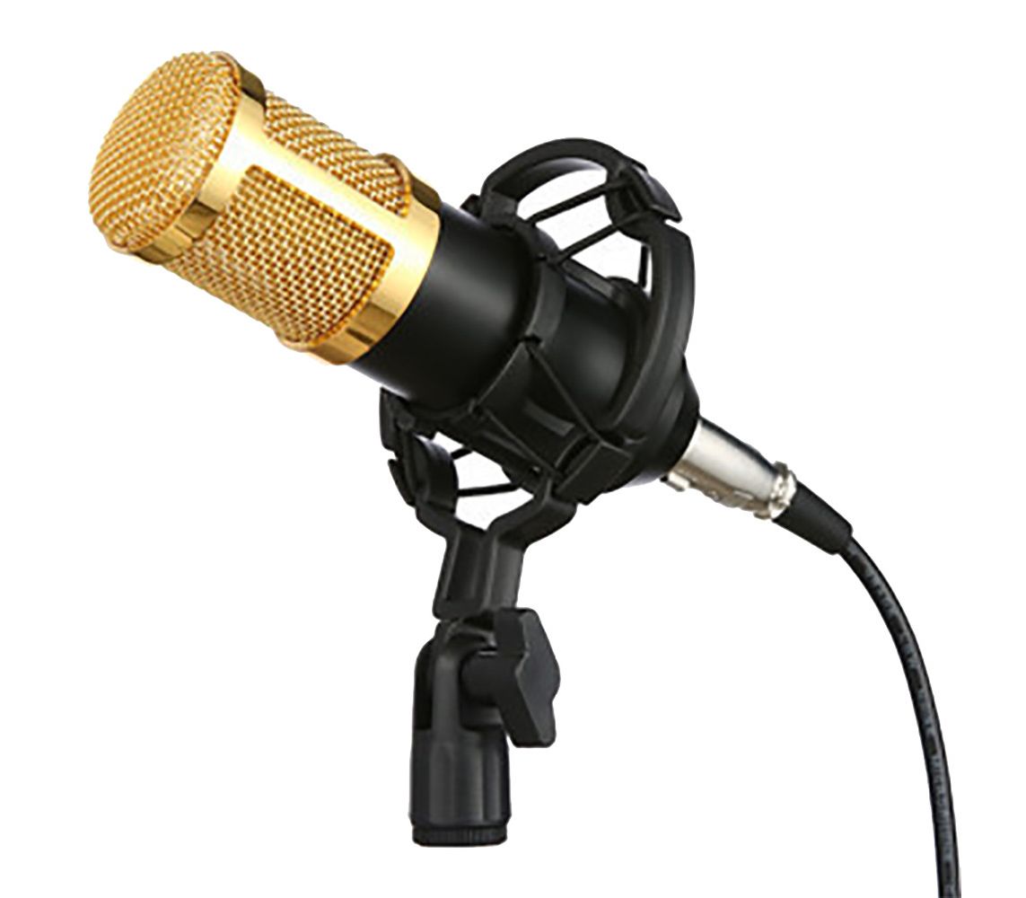 Мікрофон студійний зі стійкою UKC Music D.J. M-800U Black/Gold - фото 3 Мікрофон студійний зі стійкою UKC Music D.J. M-800U Black/Gold - фото 3