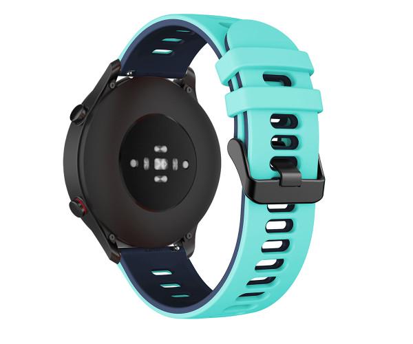 Ремешок Sport Silicone Dual Color для Xiaomi Black Shark GT/Watch S1 22 мм Синий с бирюзовым