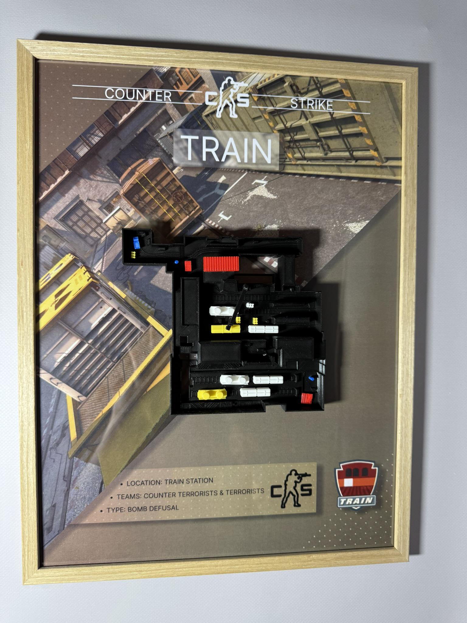 Карта 3D Train по игре Counter Strike 30х40 см