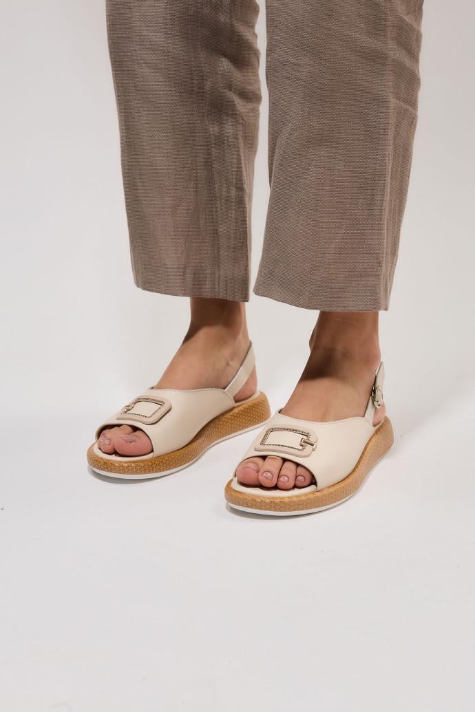 Босоножки женские ALLSY кожаные р. 38 Бежевый (195236)