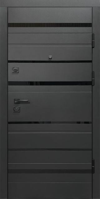 Дверь входная для квартиры CITY STYLE 3 960x2050 мм Черная Шагрень (71597)