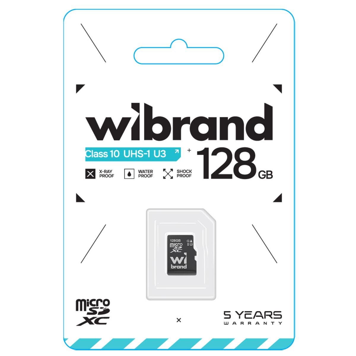 Карта пам'яті Wibrand microSDXC 128 Гб Class 10 UHS-I U3 Black (WICDHU3/128GB) - фото 2