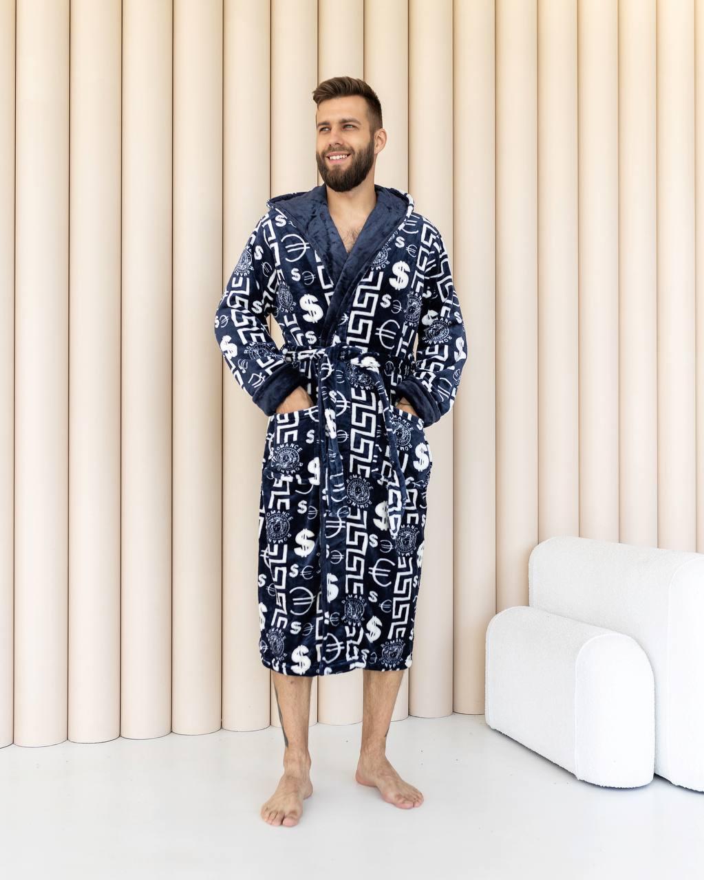 Халат мужской махровый 3XL Графитовый (31718272)