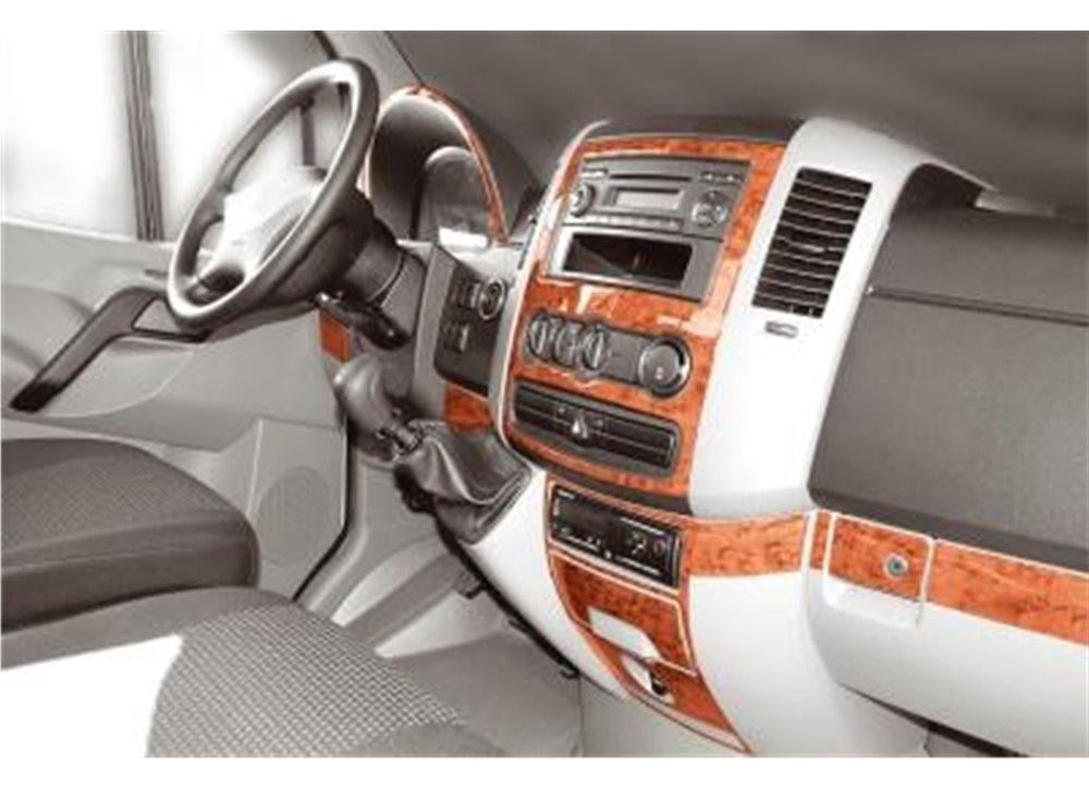 Накладка на панель Карбон Meric для Mercedes Sprinter W906 2006-2018 гг. пластик Фактура под карбон