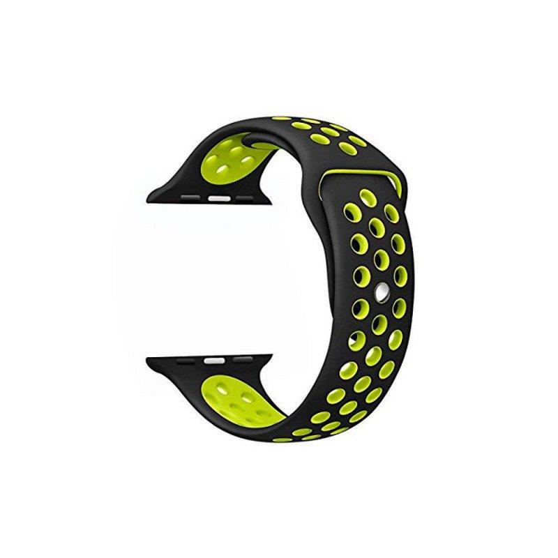 Силіконовий ремінець Band Nike Sport Series for Apple Watch 38mm, Black Yellow (HC) - фото 3