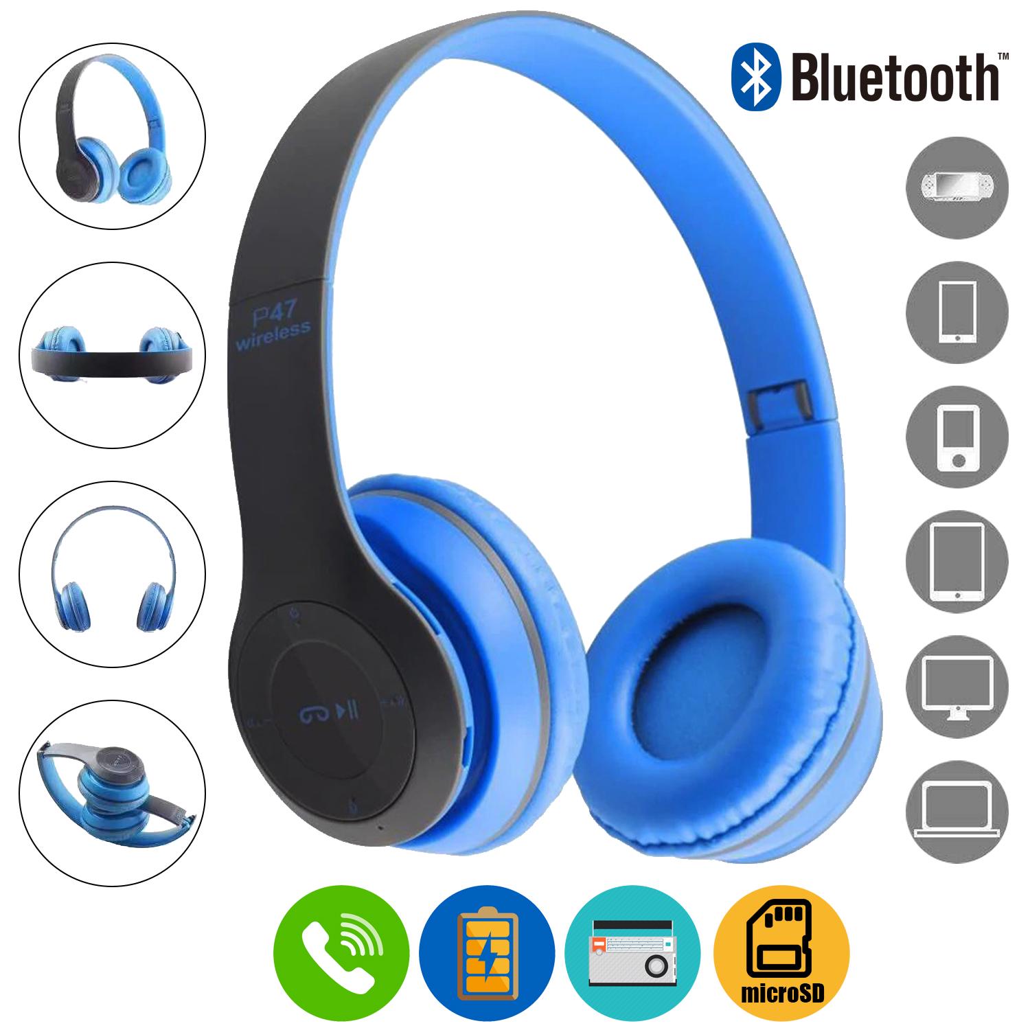 Бездротові навушники Bluetooth Wireless Headset P47 Синій - фото 2