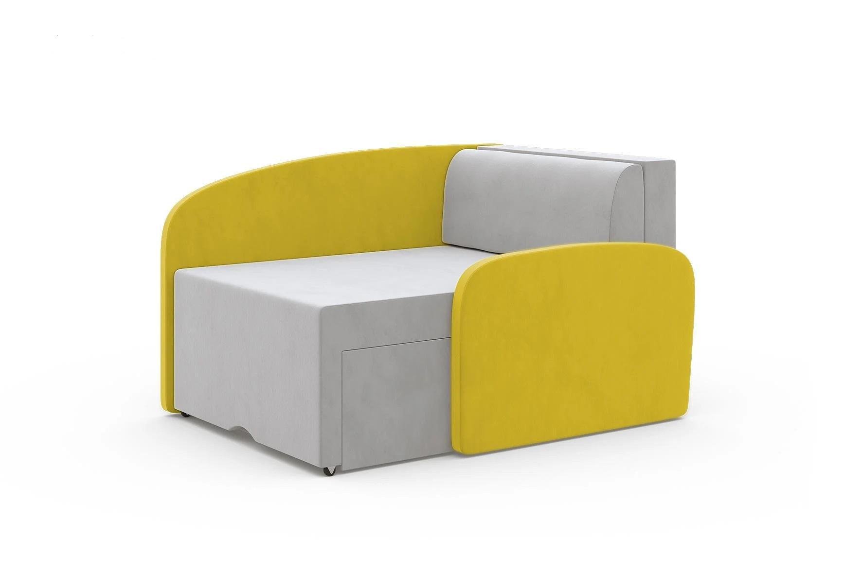 Диван-мини раскладной Viorina-Deko Etna Smile 03 ЛДСП/ ткань Желтый/Белый