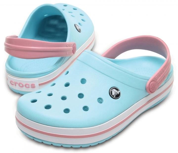 Сабо жіночі Crocs Crocband Ice Blue/White Clog Блакитний (27808)