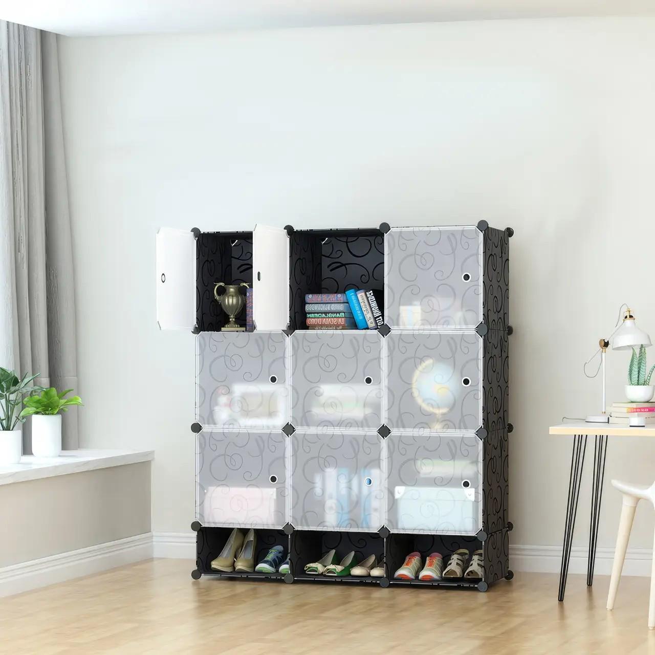 Шкаф для одежды и обуви на 12 секций пластиковый складной 110х37х127 см (16985) - фото 3 Шкаф для одежды и обуви на 12 секций пластиковый складной 110х37х127 см (16985) - фото 3