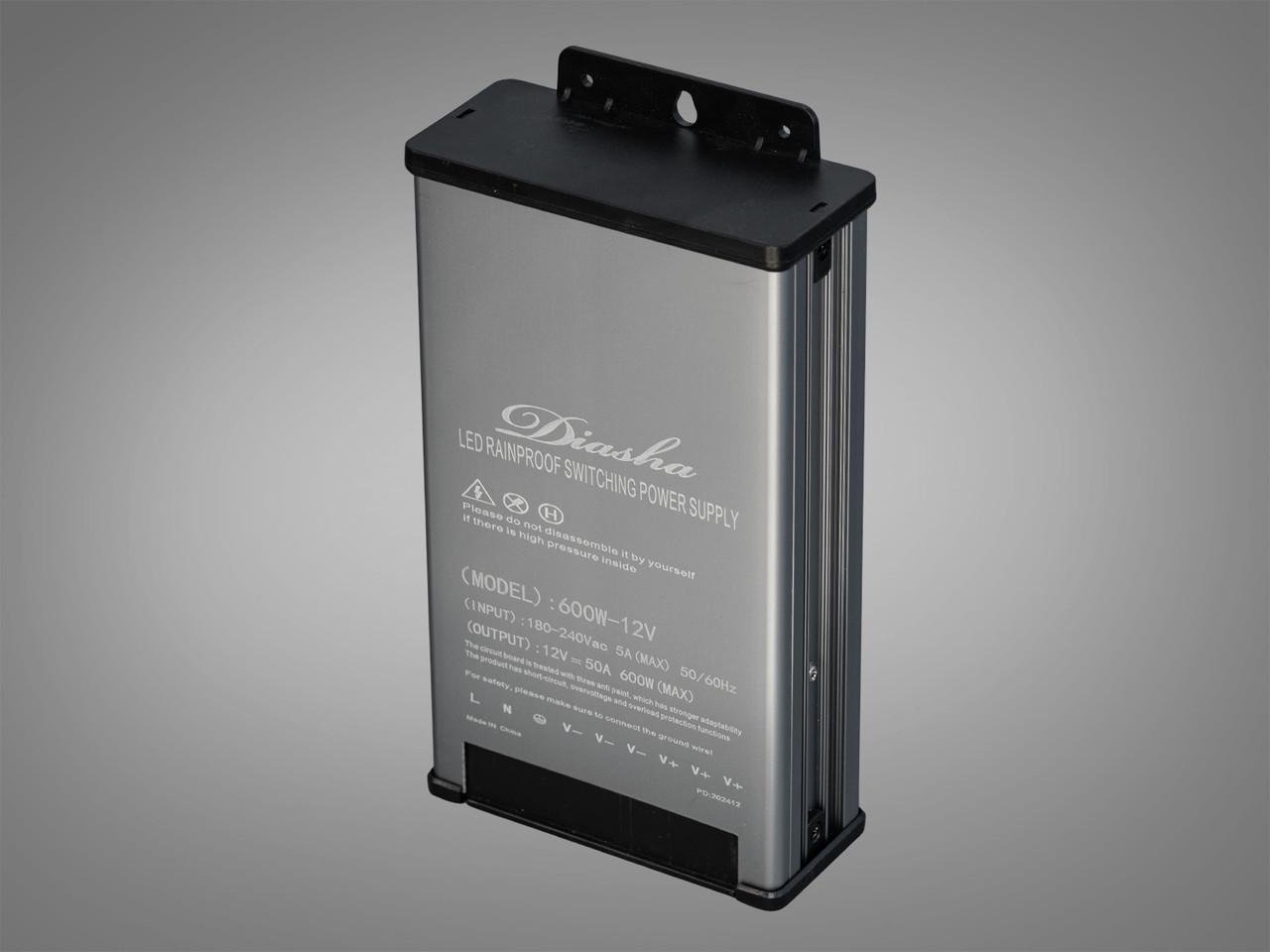 Блок живлення 12 В із захистом від дощу 600 Вт 50А (NPA-12V-600W-IP44)