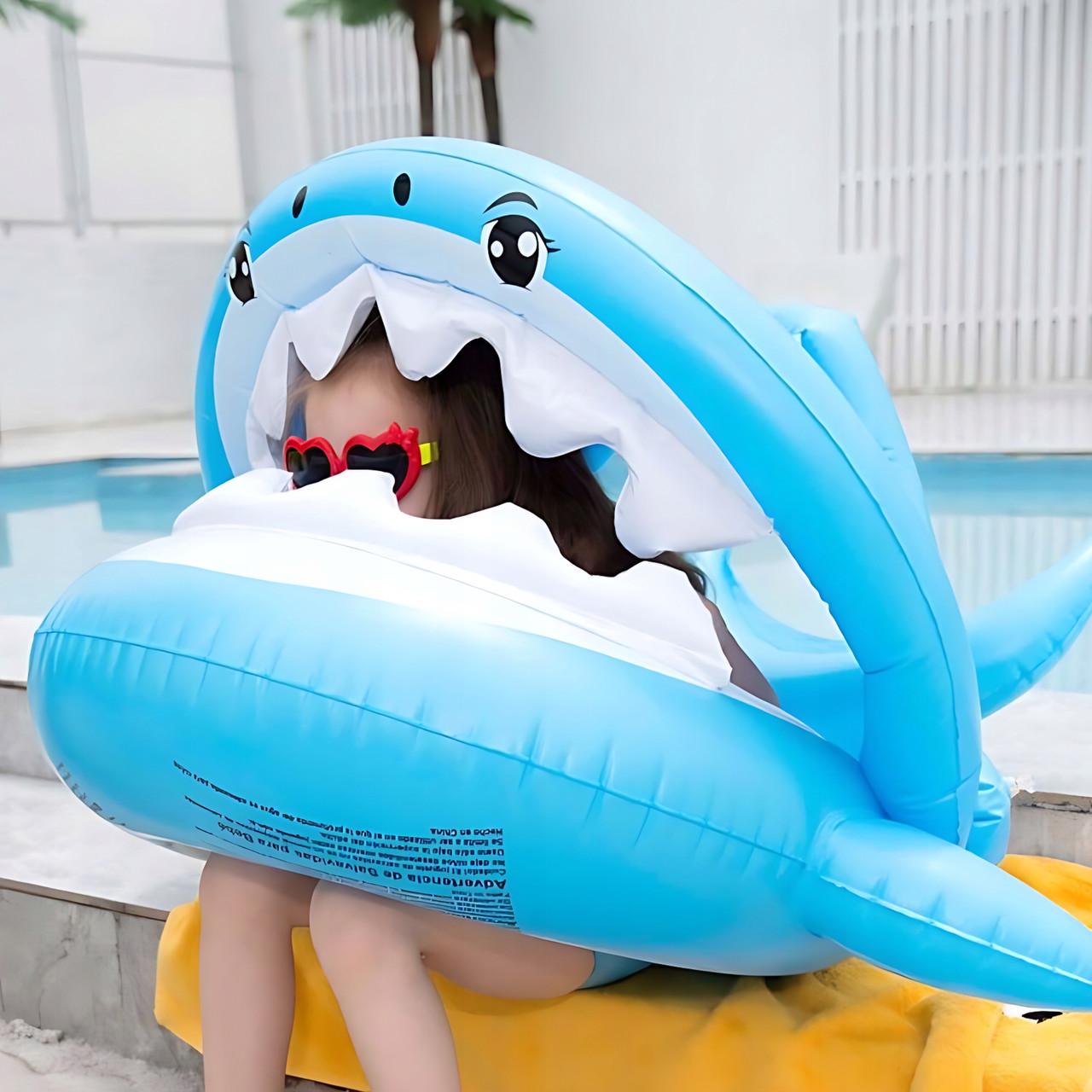 Понтон надувной для детей Акула с тентом 80x95 см (2344248484) - фото 2 Понтон надувной для детей Акула с тентом 80x95 см (2344248484) - фото 2