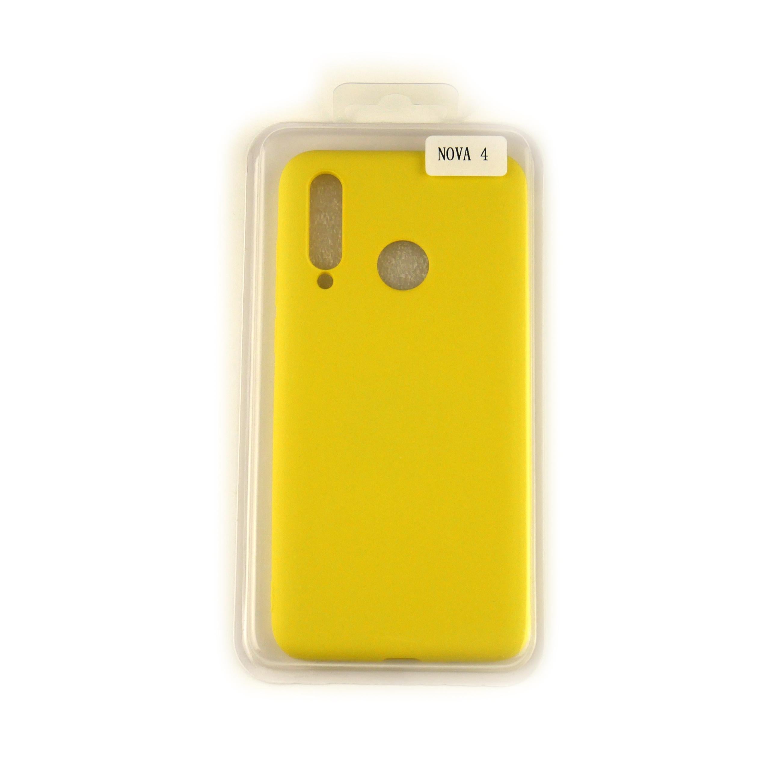 Чехол Silicone Case Full Cover Huawei Nova 4 Желтый