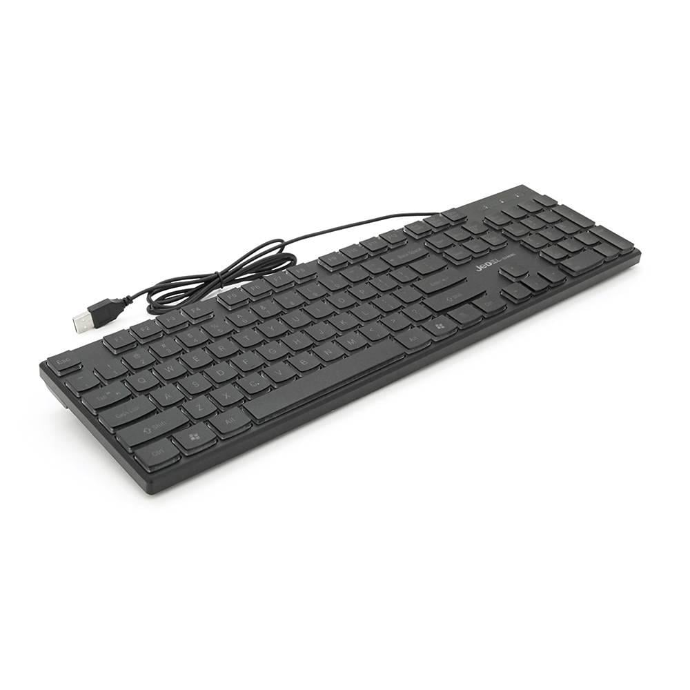 Клавіатура з підсвічуванням USB JEDEL K510 довжина кабелю 170 см Eng 104к 483х188х35 мм Black (29713)
